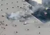 Plane Crashes onto Building Rooftop in California, USA