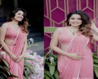 Anikha Outshines Gold in Stunning Pink Saree!