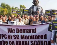 INDIA bloc MPs hold protest over Adani issue on Parliament premises