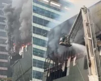 Fire breaks out at building in Hyderabad