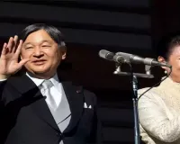 Japanese emperor, his family greet flag-waving crowd at palace for New Year