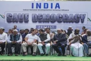 India Bloc Protests Against Arvind Kejriwal’s Arrest and Electoral Bonds Issue