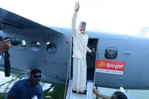 Andhra CM launches demo seaplane flight from Vijayawada to Srisailam