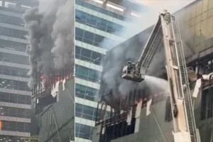 Fire breaks out at building in Hyderabad