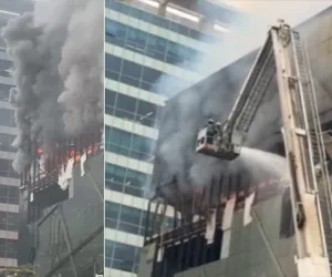 Fire breaks out at building in Hyderabad