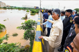 AP CM N Chandrababu Naidu on Monday said flood waters in Vijayawada could recede from all places by evening